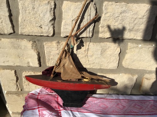 Ancien bateau canot voilier - ancien,